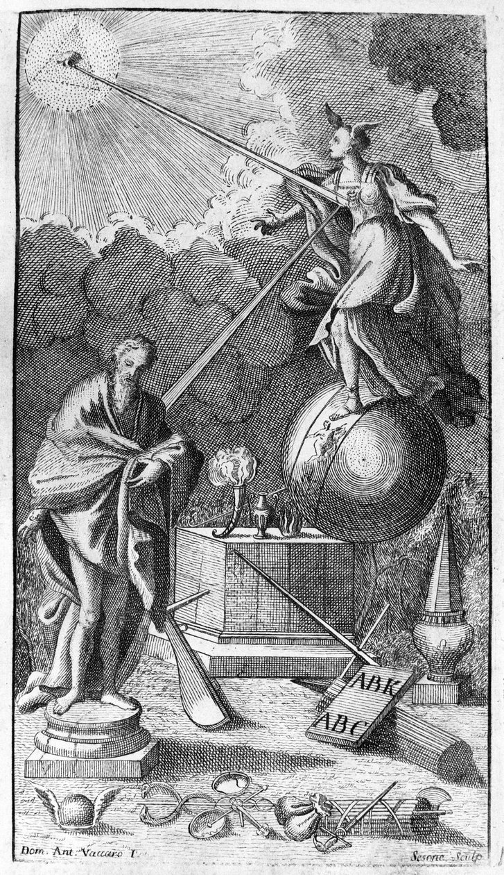 Giambattista Vico. Aussi appelé Giovanni, Gian Battista, Jean Baptiste ou Jean-Baptiste. Antiporta (Faux titre) de « La Scienza Nuova », Naples 1744 - Unknown artist