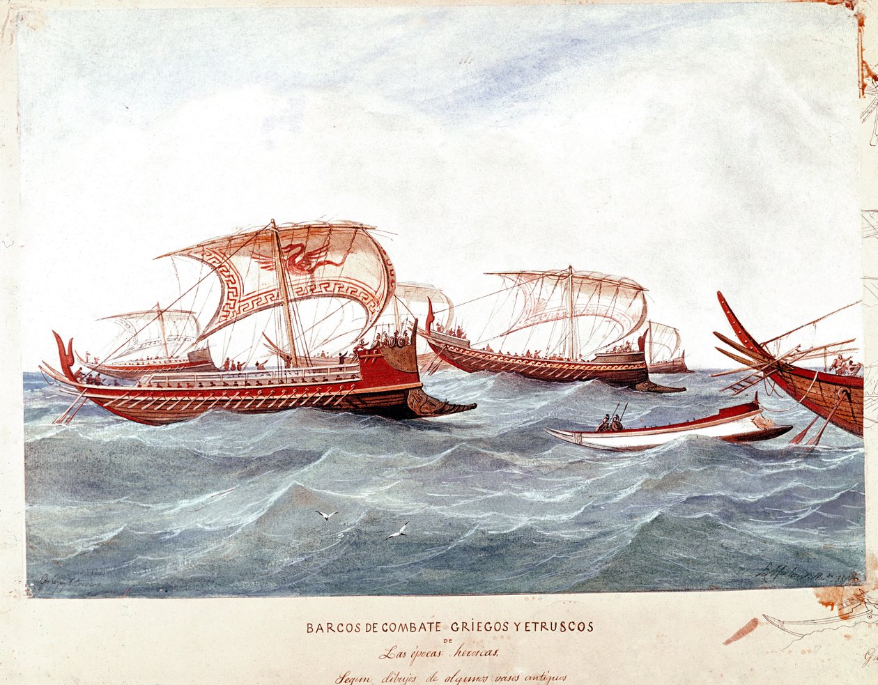 Navires de guerre grecs et étrusques - Unknown artist
