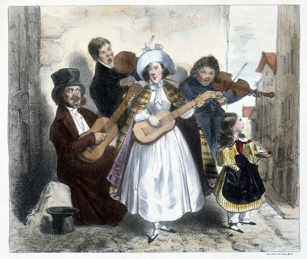 Groupe de musiciens de rue, fin XIXe siècle - Unknown artist