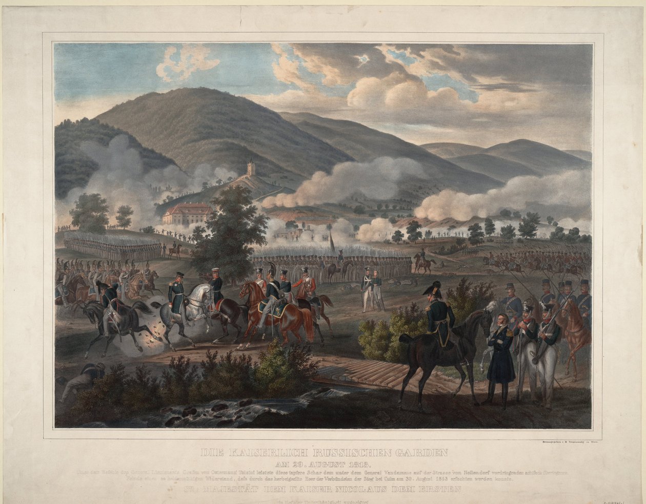 Guerres napoléoniennes : la bataille de Kulm (actuelle Chlumec) en Bohême (République Tchèque) le 30/08/1813 - Unknown artist