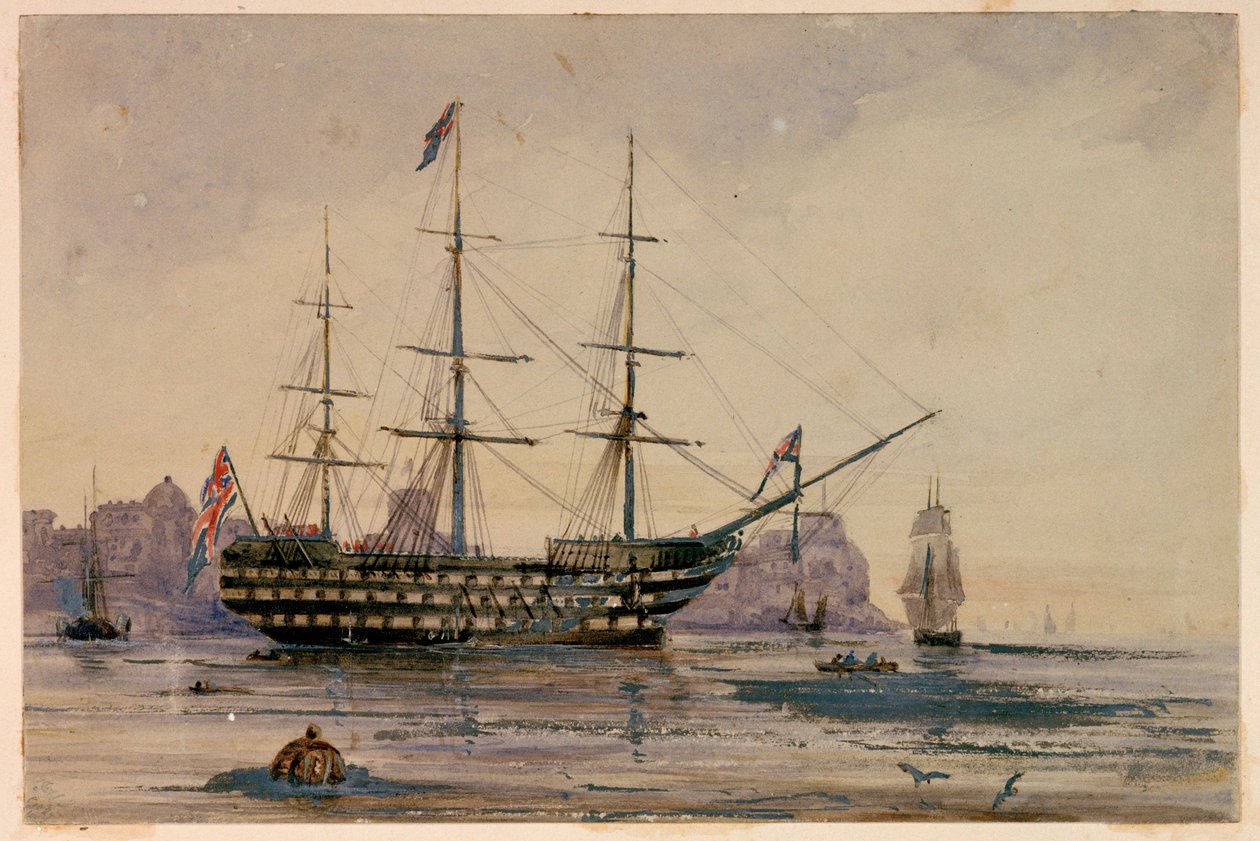 HMS Victory, port de Portsmouth, 24 octobre 1858 - Unknown artist