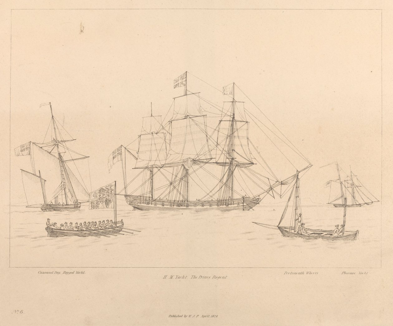 Yacht de Sa Majesté Le Prince Régent et son canot - Unknown artist