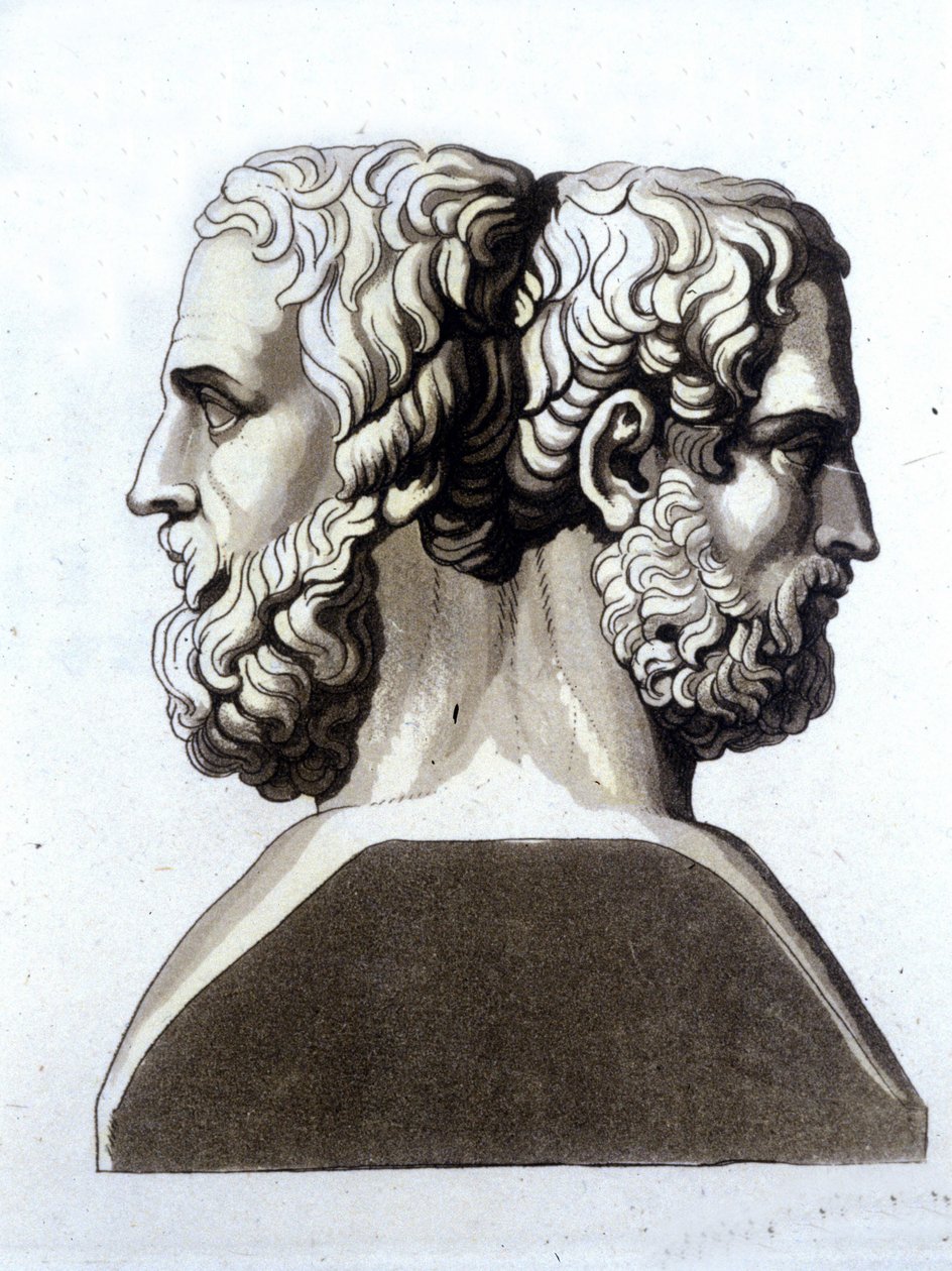 Hérodote (484 av. J.-C. - 425 av. J.-C.), historien grec et Thucydide (ca. 465 av. J.-C. - 395 av. J.-C.), historien grec. - Unknown artist