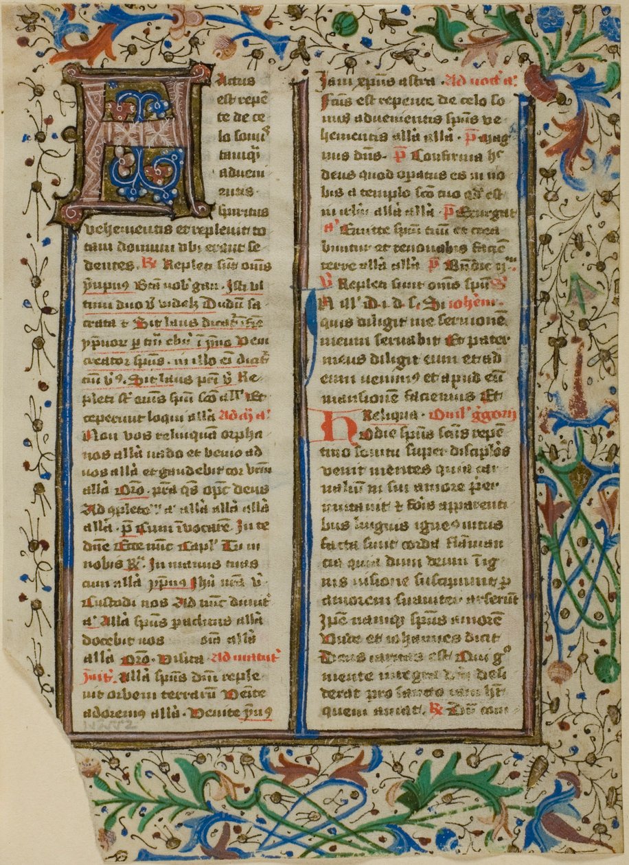 Initiale "H" enluminée provenant d