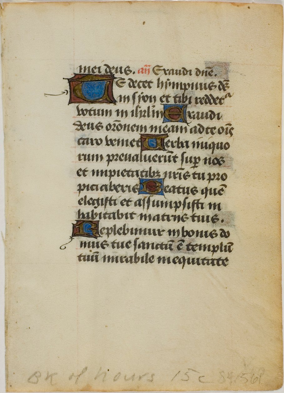 Feuillet manuscrit enluminé d
