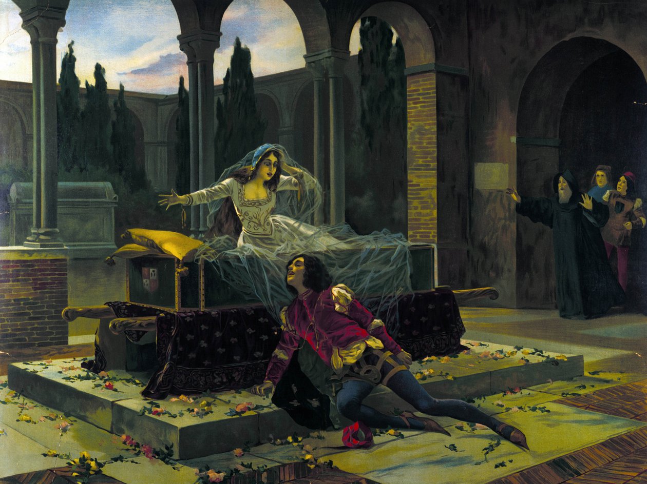 Illustration de la dernière scène du ballet "Roméo et Juliette" par Piotr Ilitch Tchaïkovski - Unknown artist