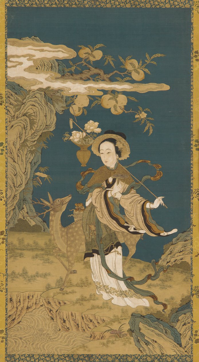 Magu immortel avec cerf et pêcher - Unknown artist