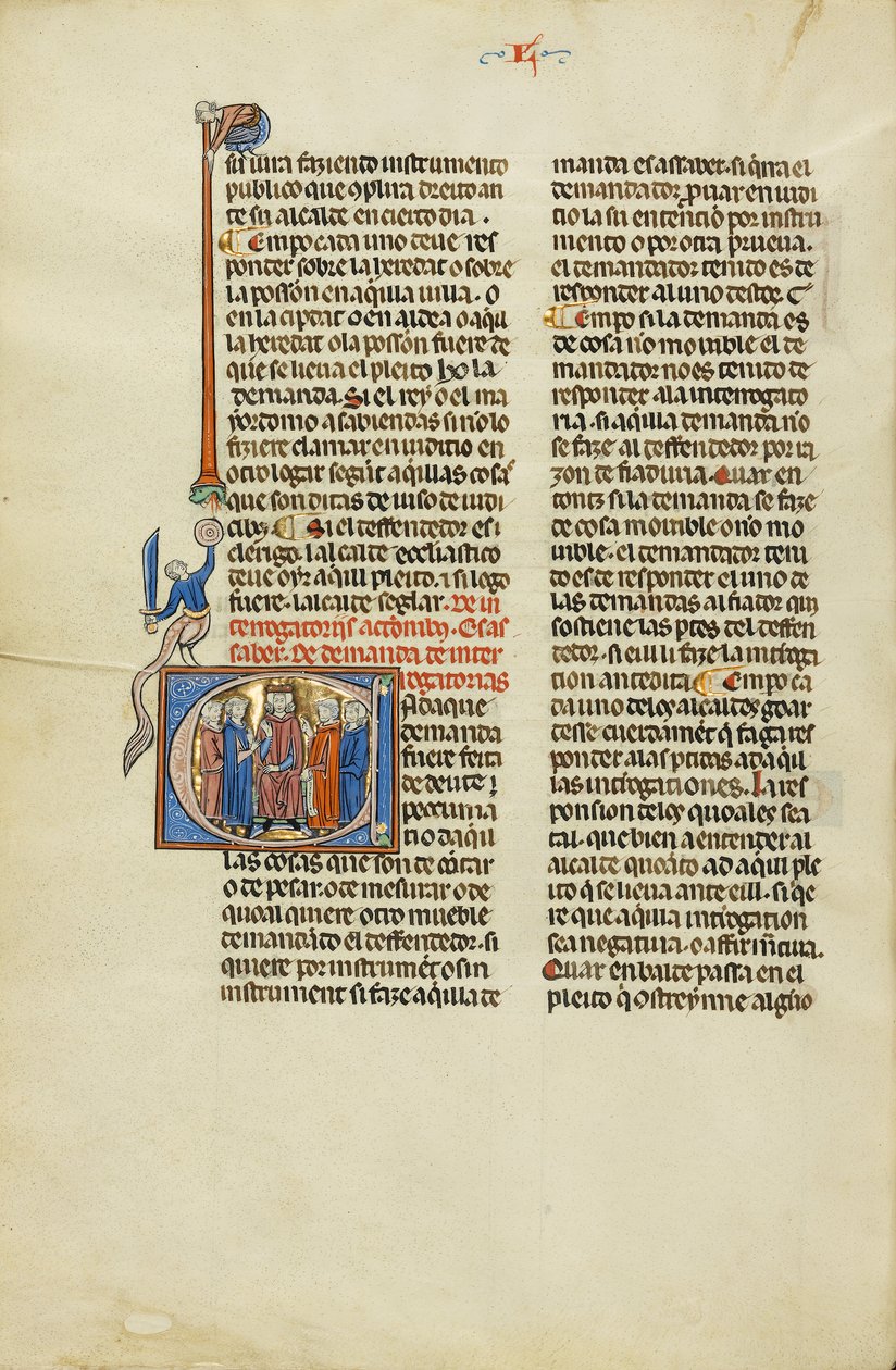 Initial C : Deux avocats et leurs clients devant un juge - Unknown artist