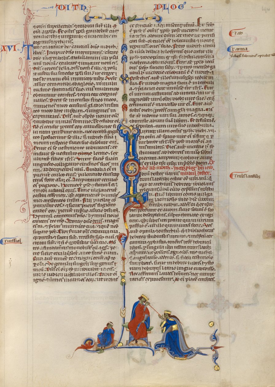 Initial L : Esther devant le roi Ahauserus - Unknown artist