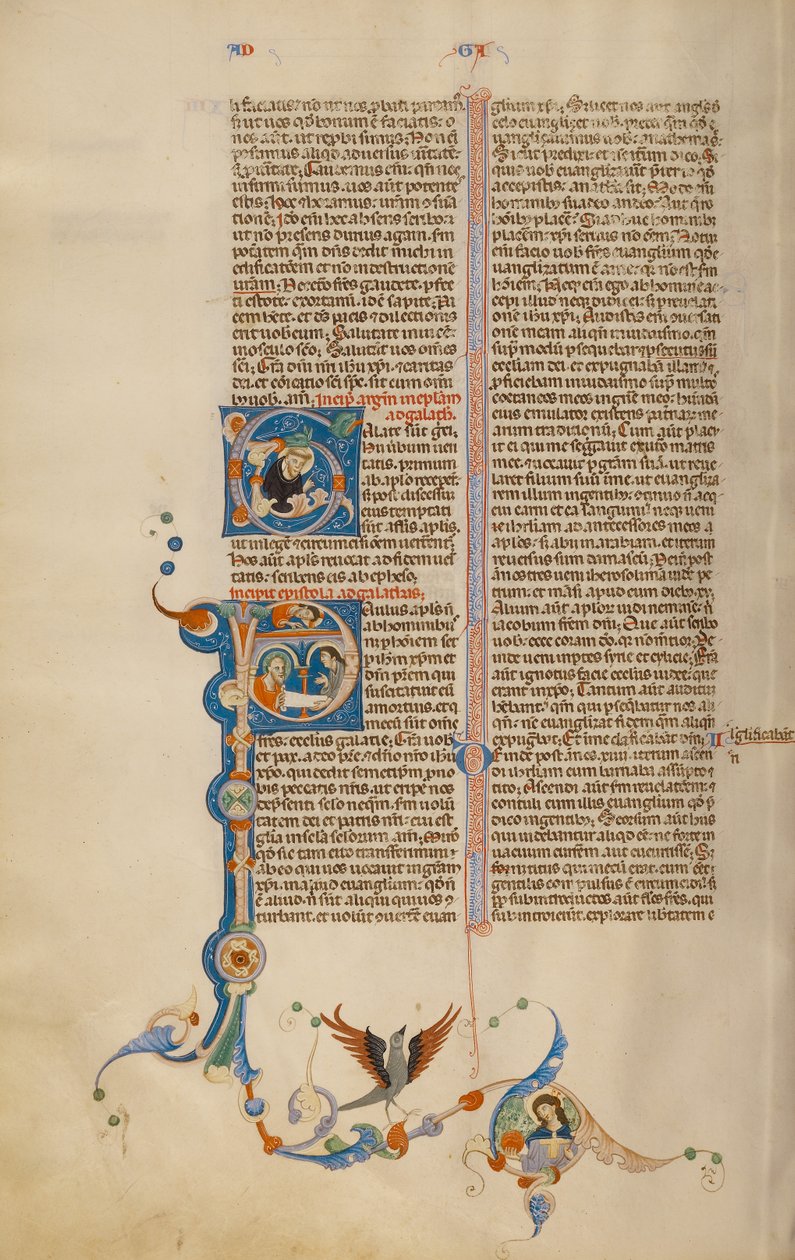 Initial P : Saint Paul donne une lettre à un messager - Unknown artist