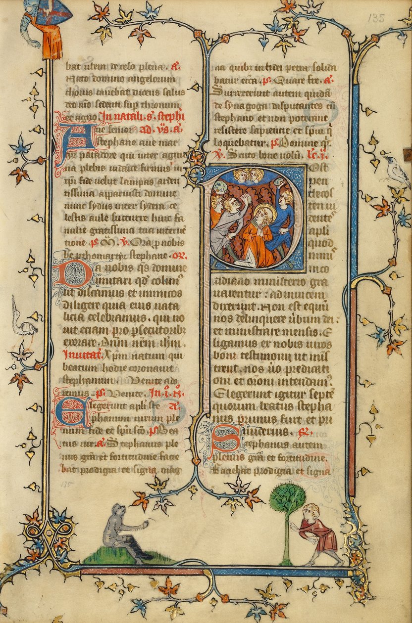 Initial P : La lapidation de Saint Étienne - Unknown artist