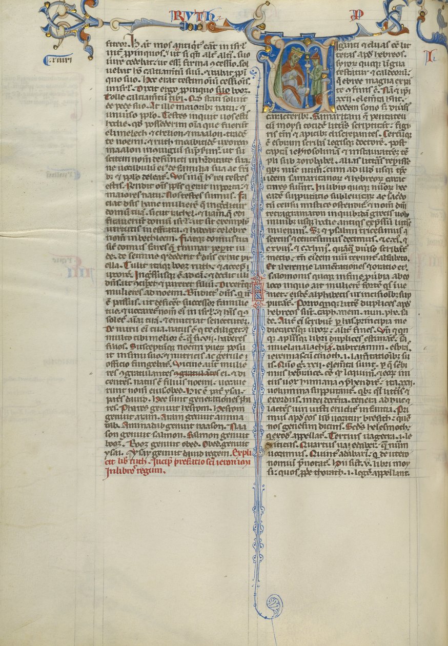 Initial V : Serviteur apportant une coupe à un roi - Unknown artist