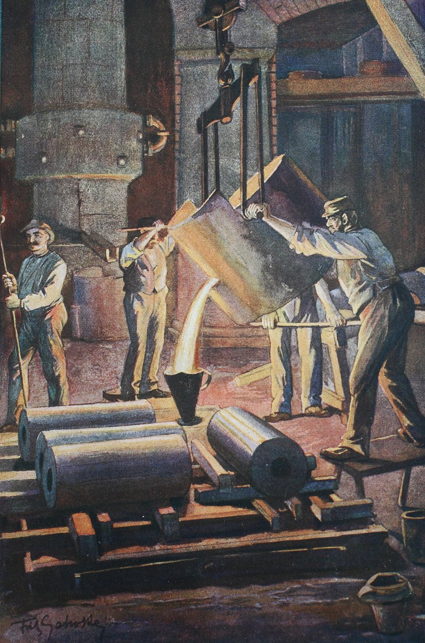 Fonderie de fer, maison de fonderie, moulage du fer fondu - Unknown artist