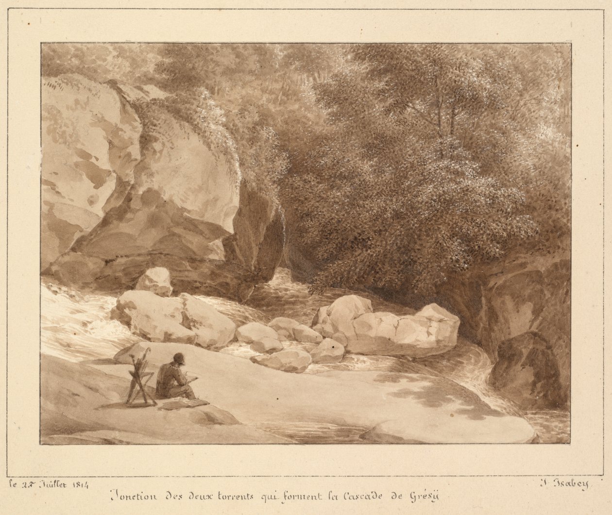 Jonction des deux torrents qui forment la cascade de Grésy - Unknown artist