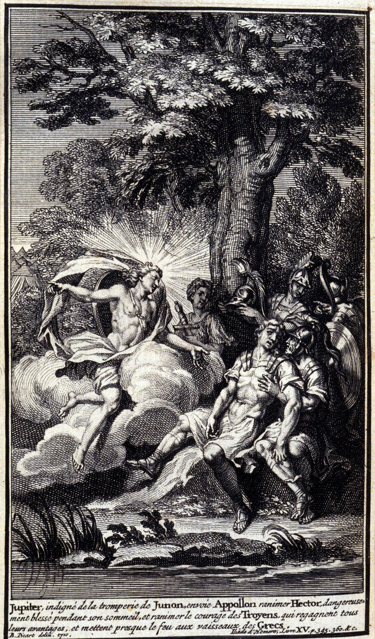 Jupiter envoie Apollon pour ranimer Hector (Illustration de l