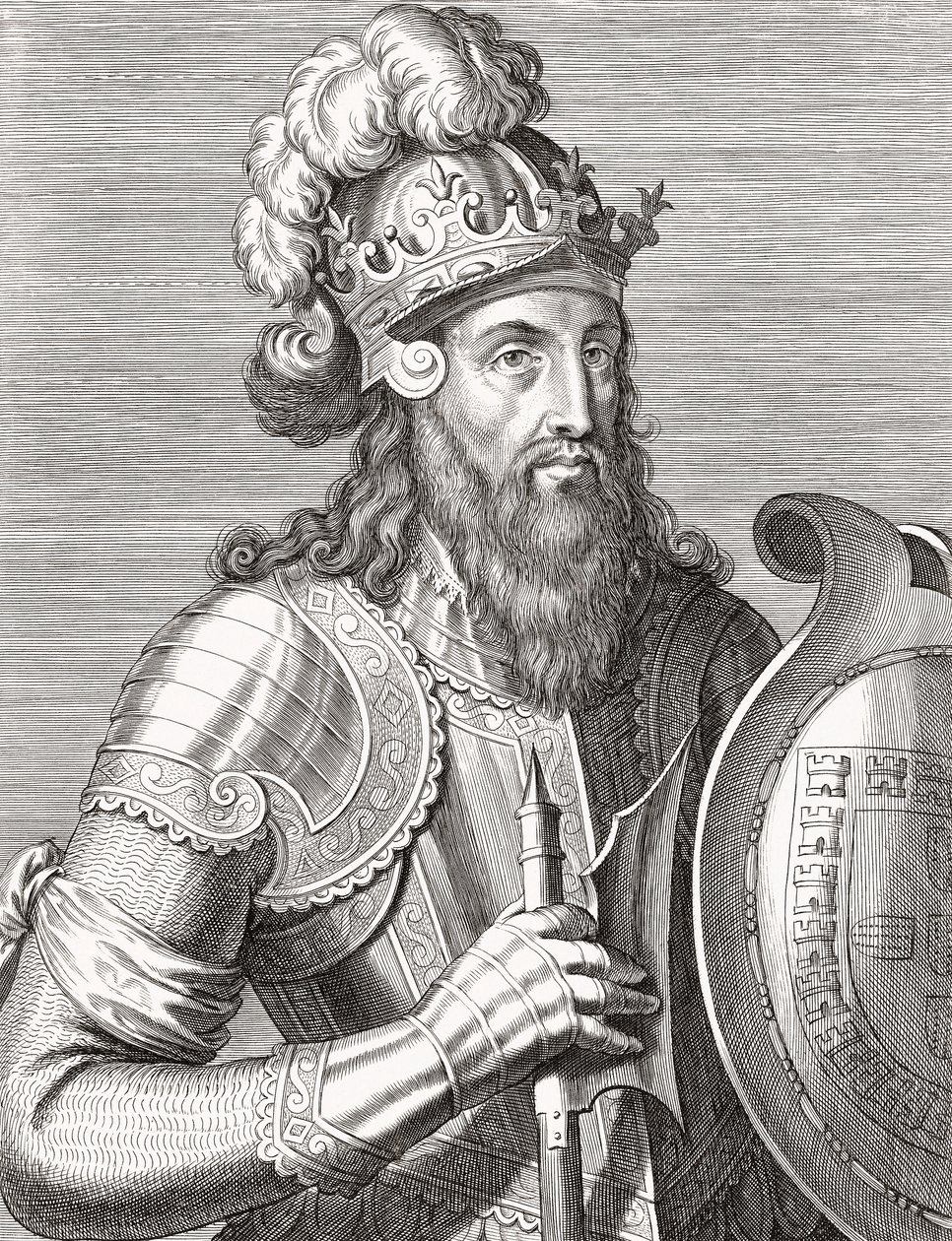 Roi Alphonse III du Portugal. Portrait. - Unknown artist