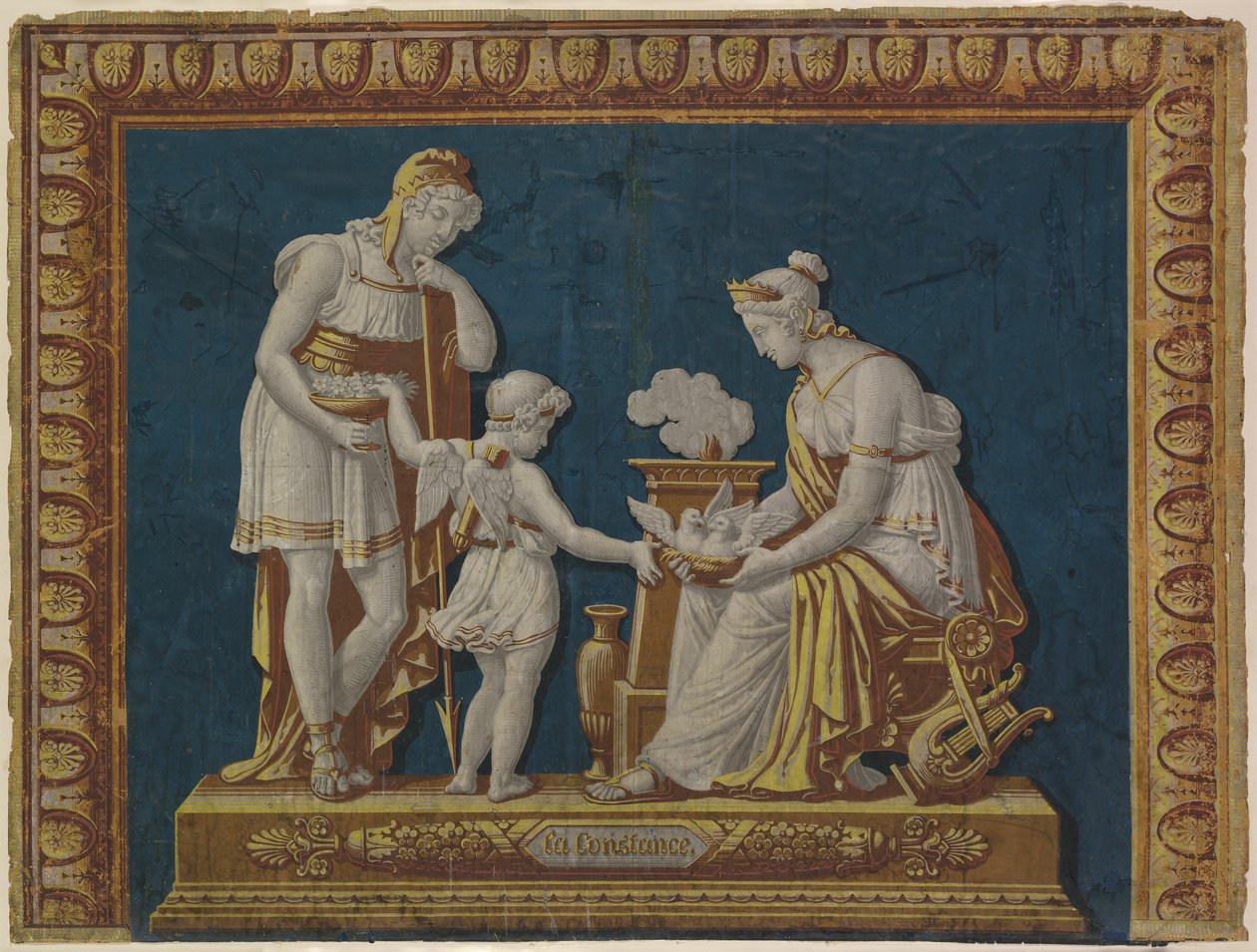 "Planche à feu en papier peint "La Constance - Unknown artist