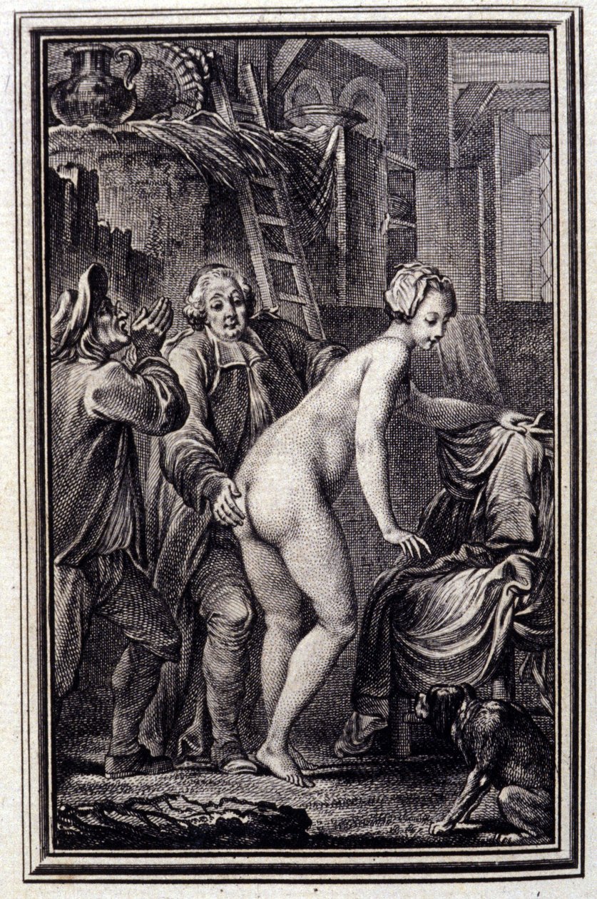 La mare du compère Pierre dans « Contes et nouvelles en vers » par Jean de La Fontaine. 1762. - Unknown artist