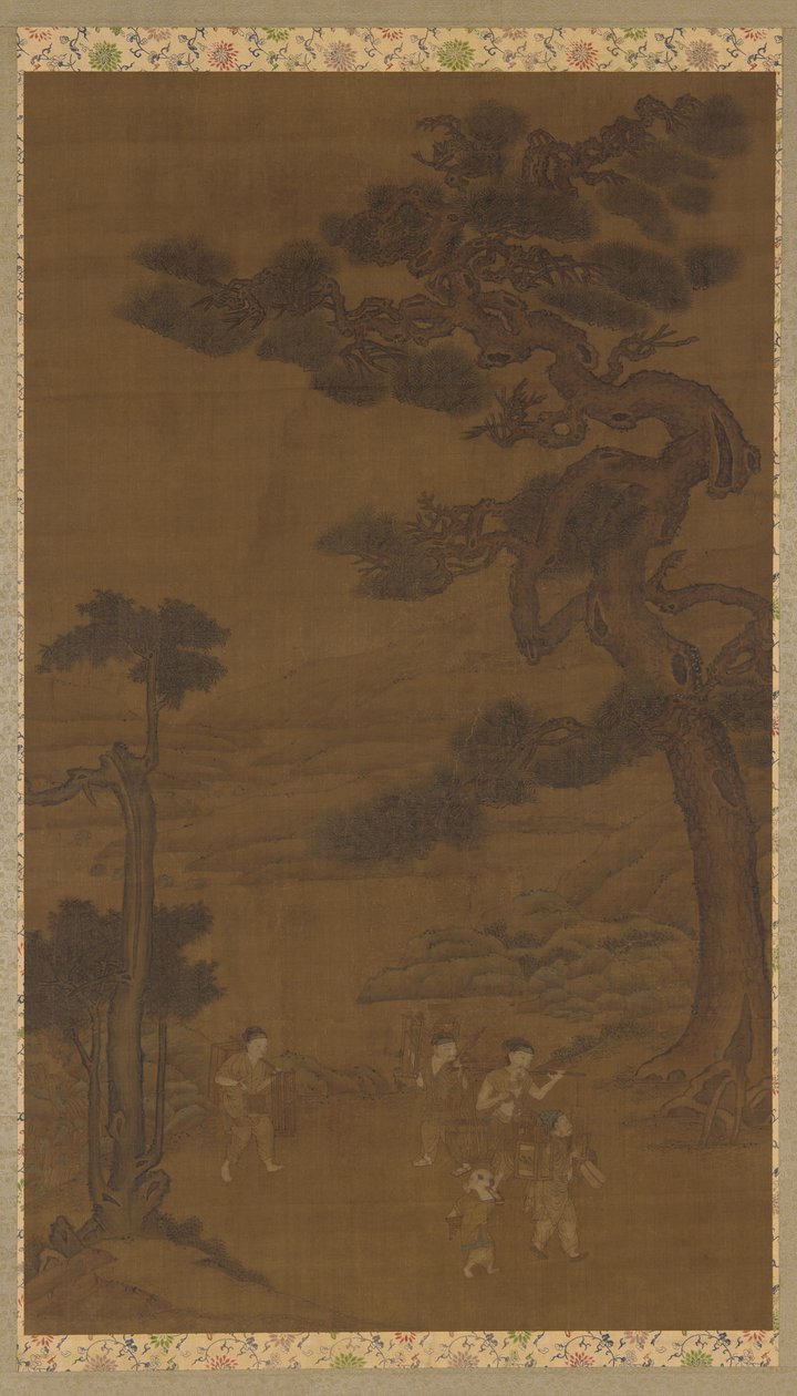 Paysage : artisans sous un grand pin - Unknown artist