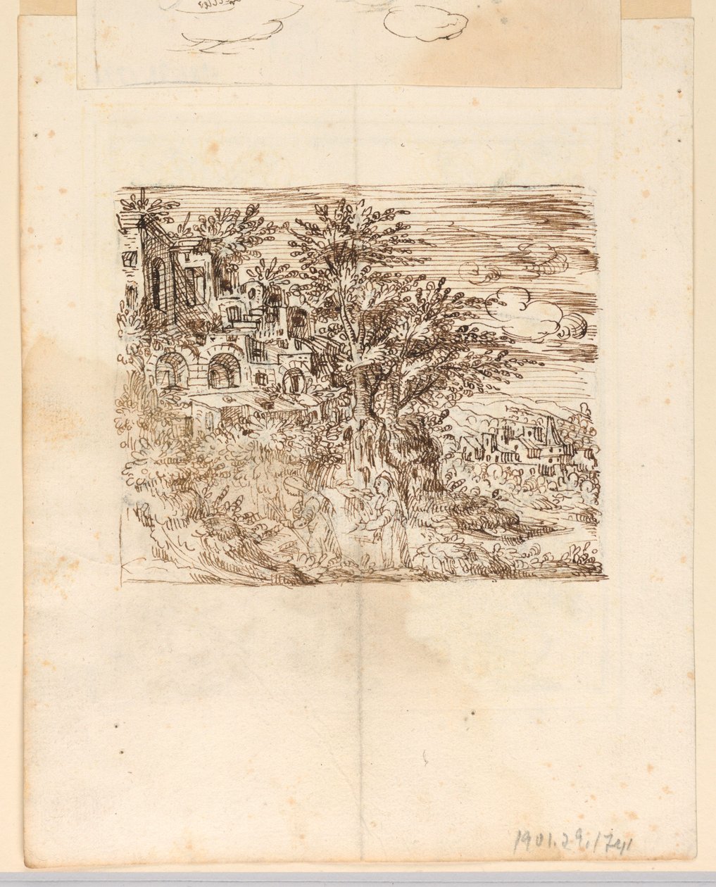 Paysage; verso : Conception grotesque - Unknown artist