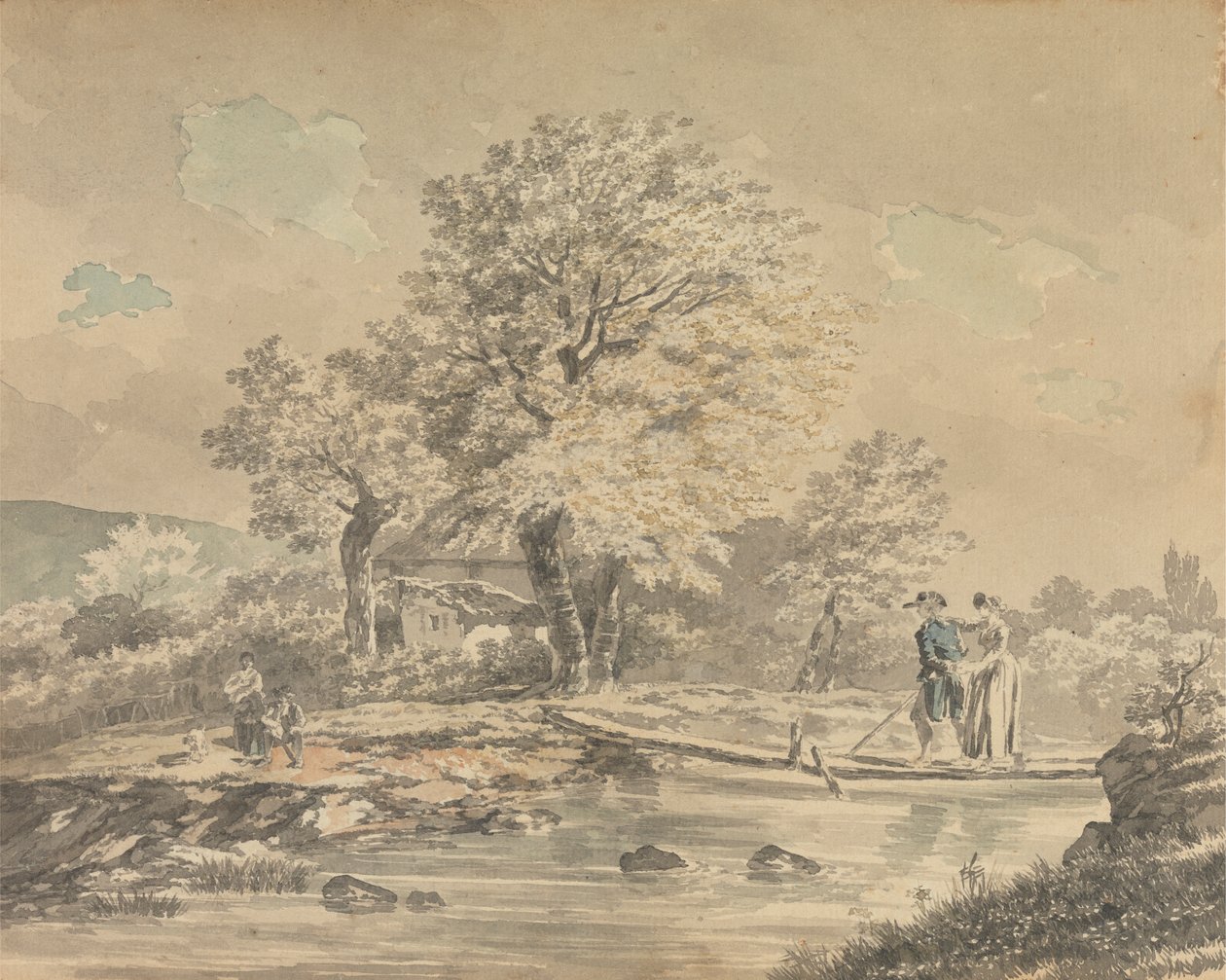 Paysage avec passerelle - Unknown artist