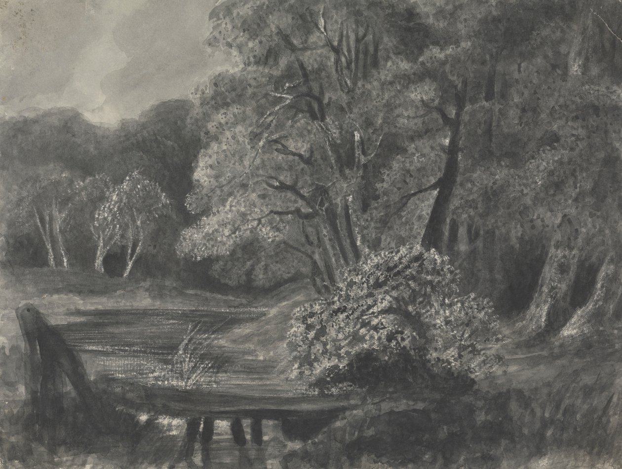 Paysage avec étang - Unknown artist