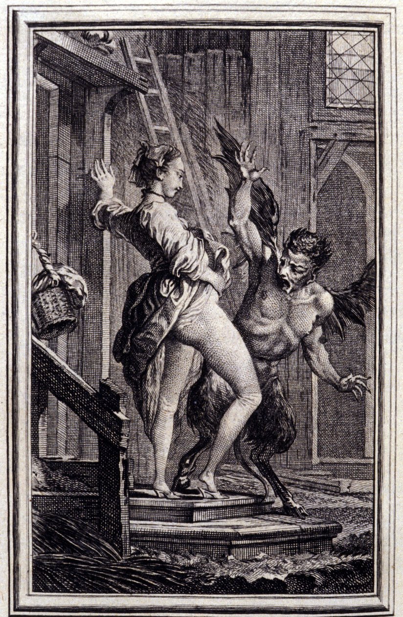 Le Diable de Papefiguière dans « Contes et nouvelles en vers » par Jean de La Fontaine. 1762. - Charles Eisen