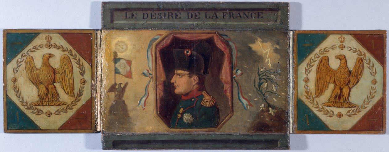 "Le Désiré de la France". Portrait de Louis XVIII et portrait caché de Napoléon, vers 1815 - Unknown artist