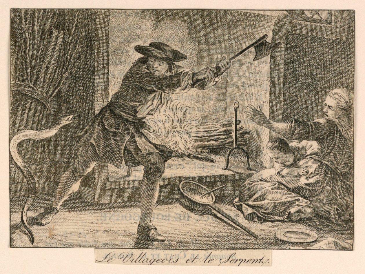 "Le Villageois et le Serpent" des Fables de La Fontaine - Unknown artist