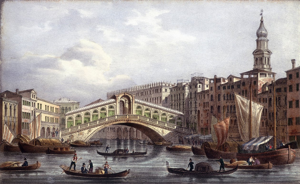 Le pont du Rialto - dans « Album des principales vues de Venise », ill. par Marco Moro, ed. Gio Brizeghel, v.1840 - Unknown artist