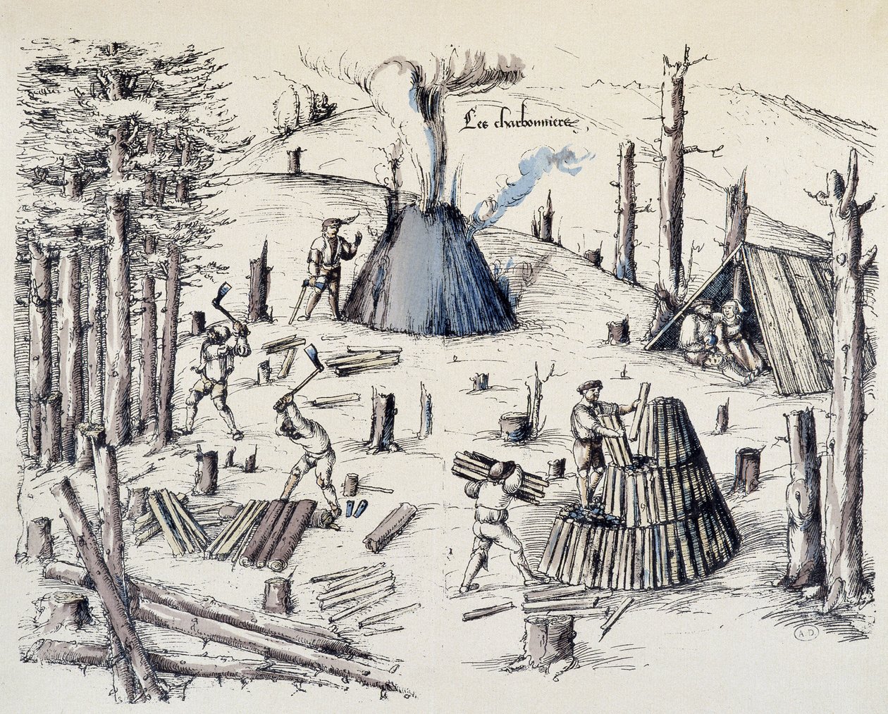 Les charbonniers - dans « La croix aux mines » - Unknown artist