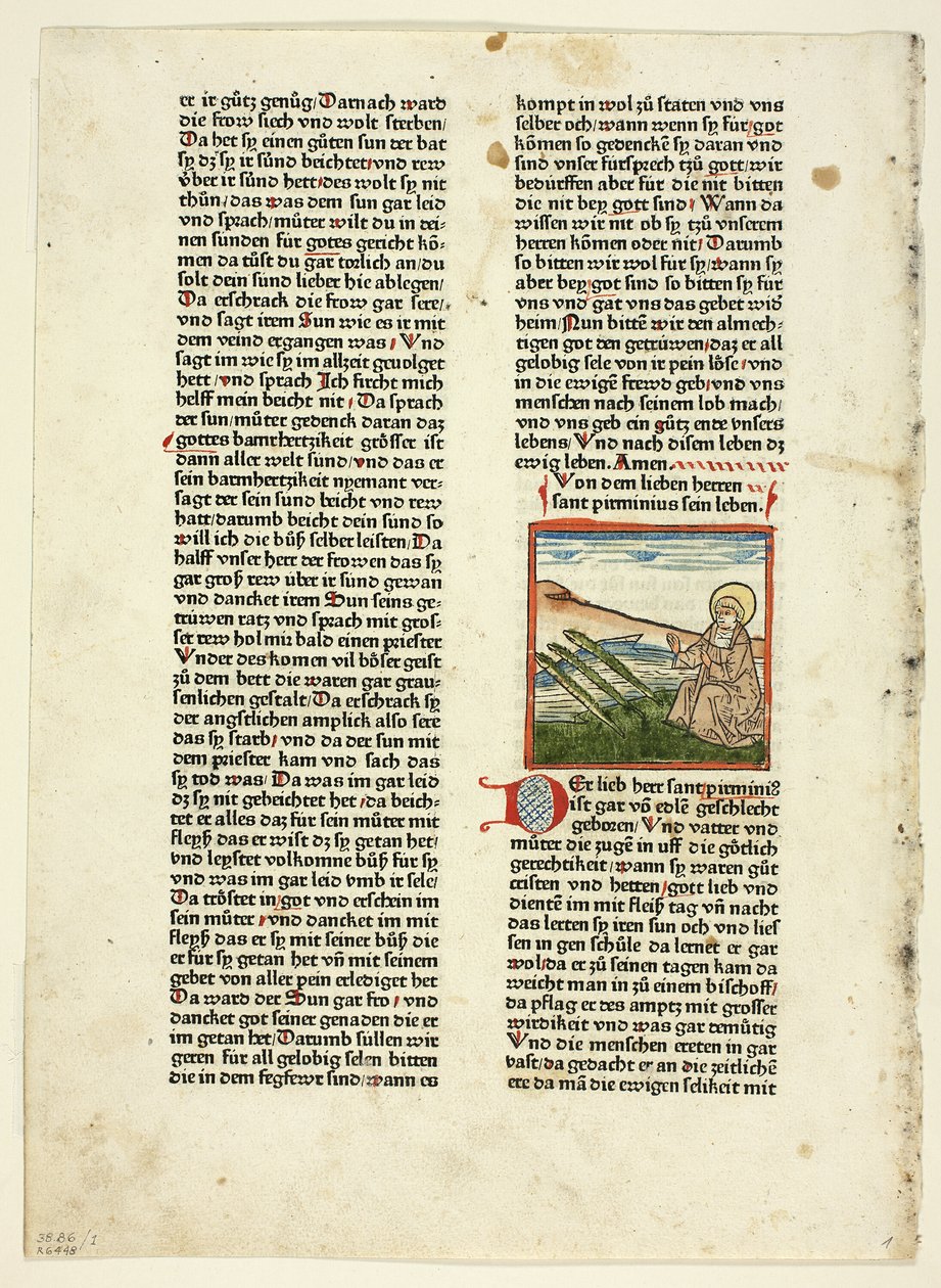 Vie de Saint Pirminius de Heiligenleben, Winterteil (Vies des Saints, Hiver), Planche 1 de Gravures sur bois des livres du XVe siècle - Unknown artist