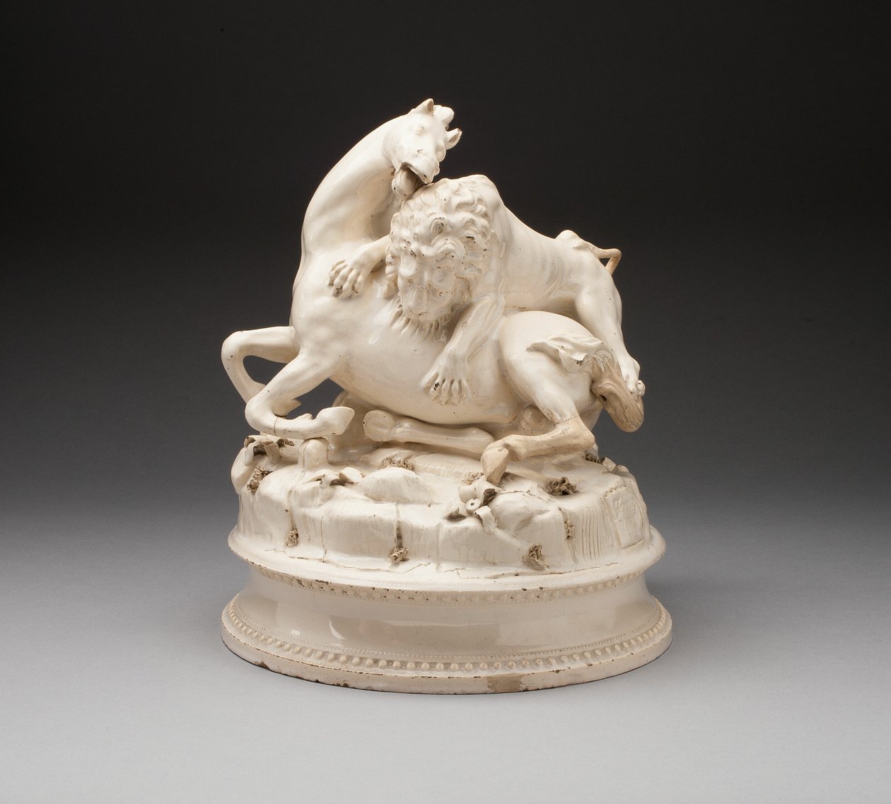 Lion attaquant un cheval - Unknown artist