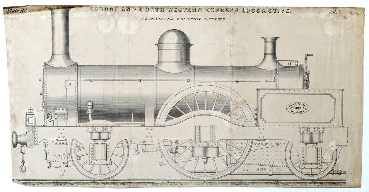 Locomotive Express de Londres et du Nord-Ouest plaque 112 - Unknown artist