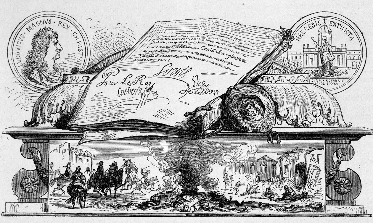 Louis XIV signant la révocation de l