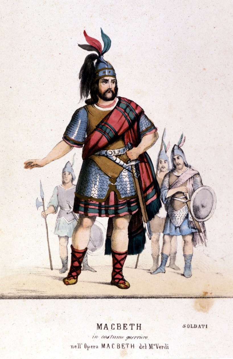 Personnage de Macbeth en costume de guerrier dans l