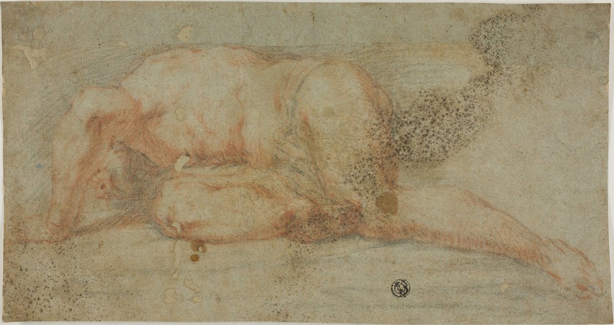 Homme allongé, bras sur la tête - Unknown artist