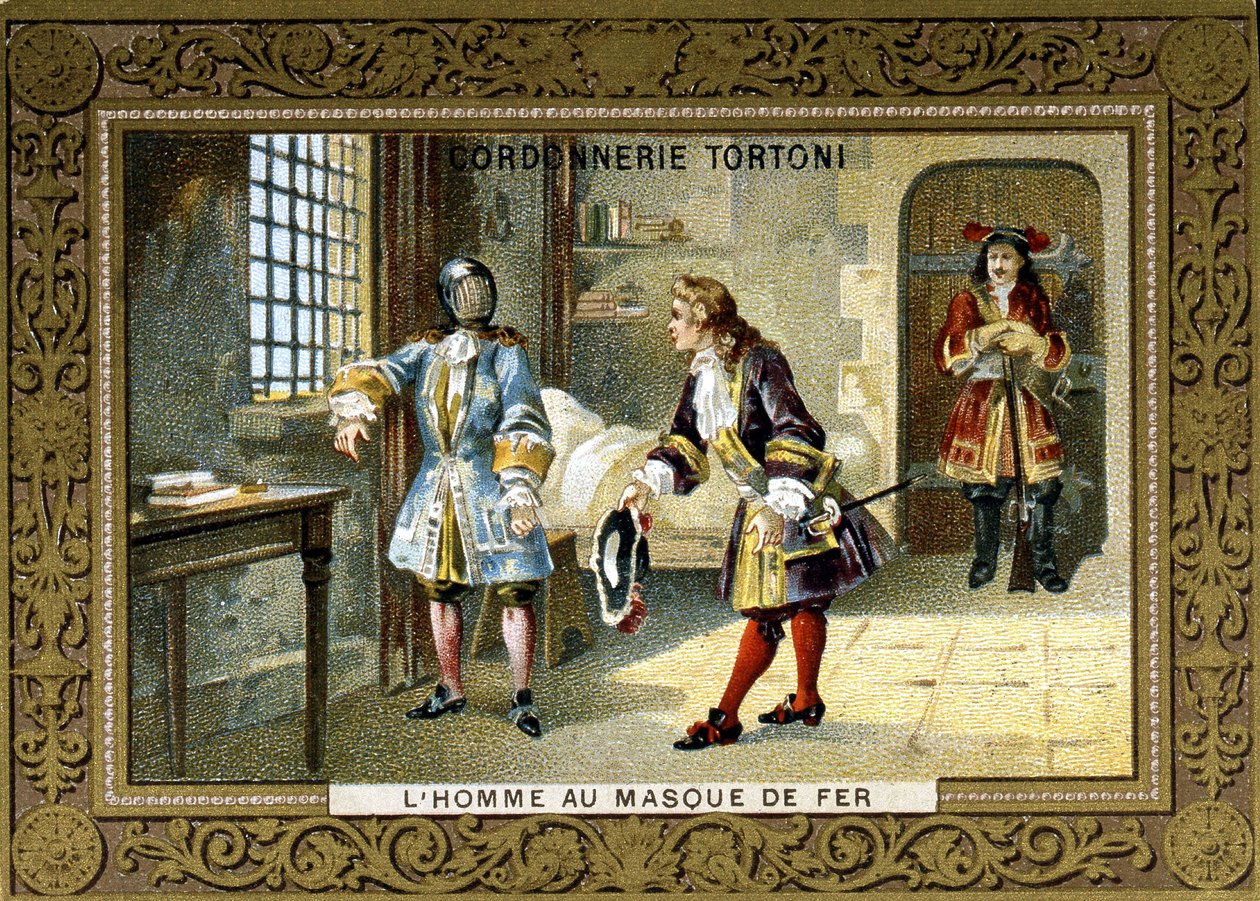 Homme au masque de fer enfermé dans la prison de Saint Margarita - chromo du cordonnier Tortoni - Unknown artist