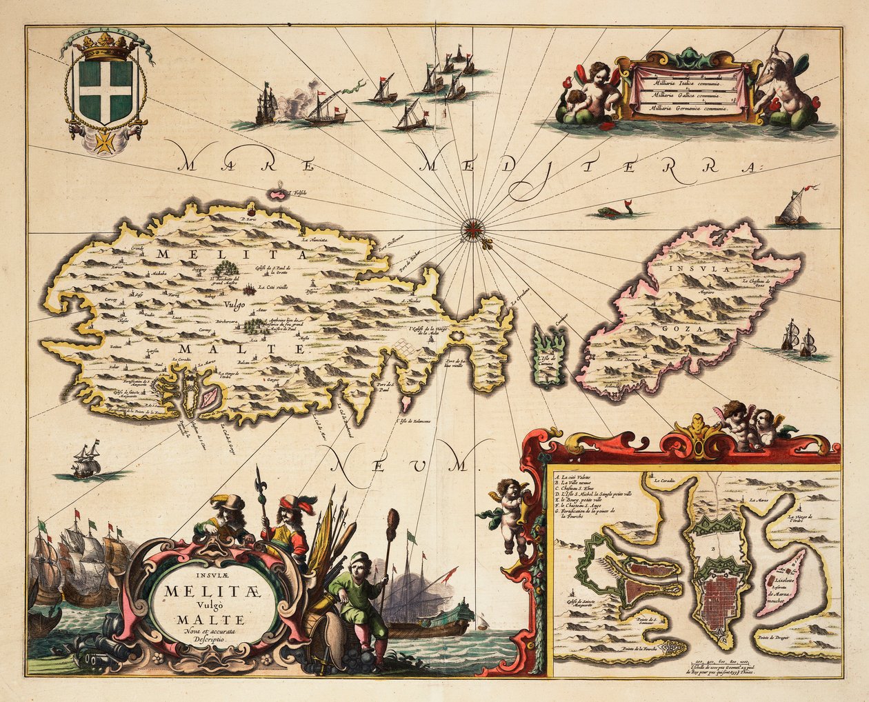 Carte de Malte et Gozo, vers 1650 - Unknown artist