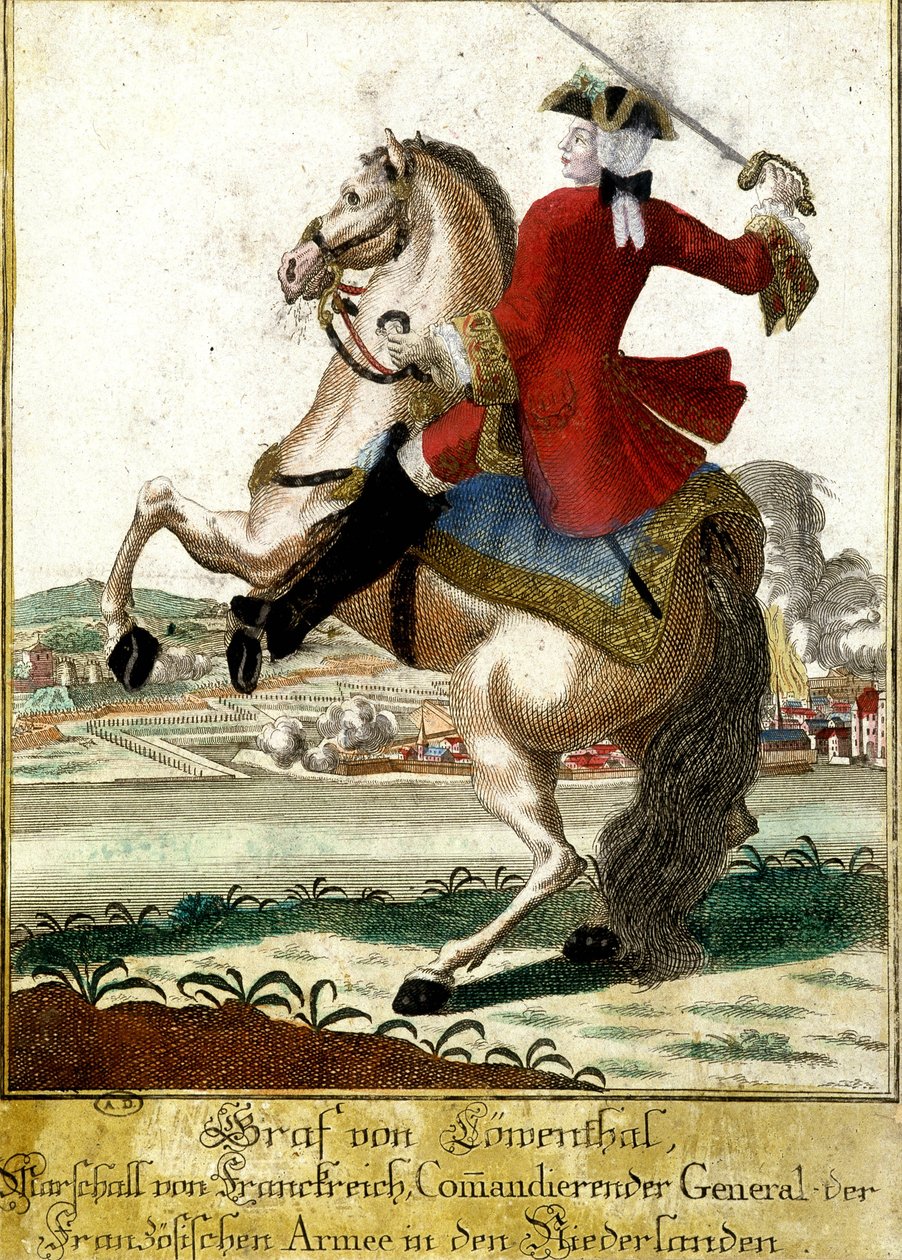Maréchal Loewendahl (1700-1755) à la bataille de Fontenoy, Belgique - Unknown artist