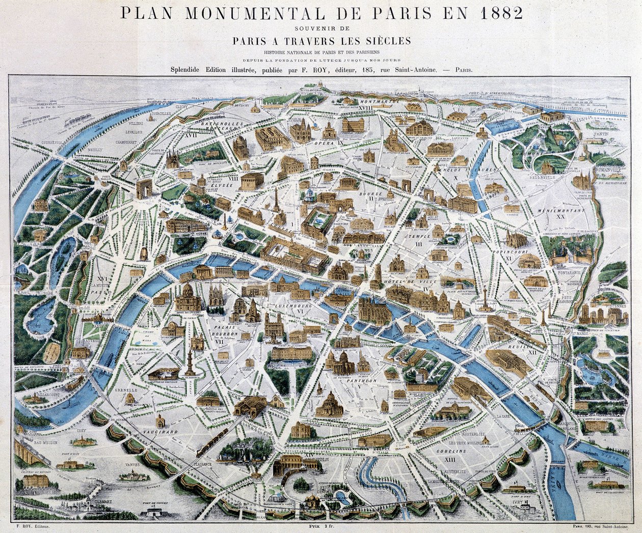 Plan monumental de Paris en 1882 - Unknown artist