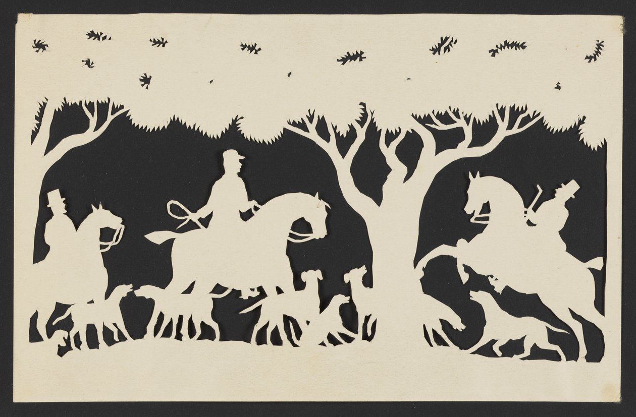 Chasseurs de renards montés avec leurs chiens - Unknown artist
