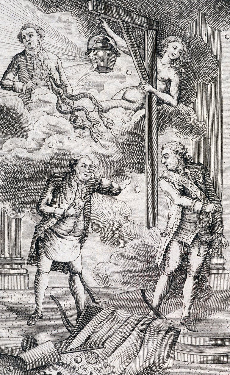 Necker jugé par le tribunal de la lanterne - dans « Supplément à la vie privée et ministère de M. Necker, Directeur général des Finances » par un citoyen, éd. Pellet, Genève - Unknown artist