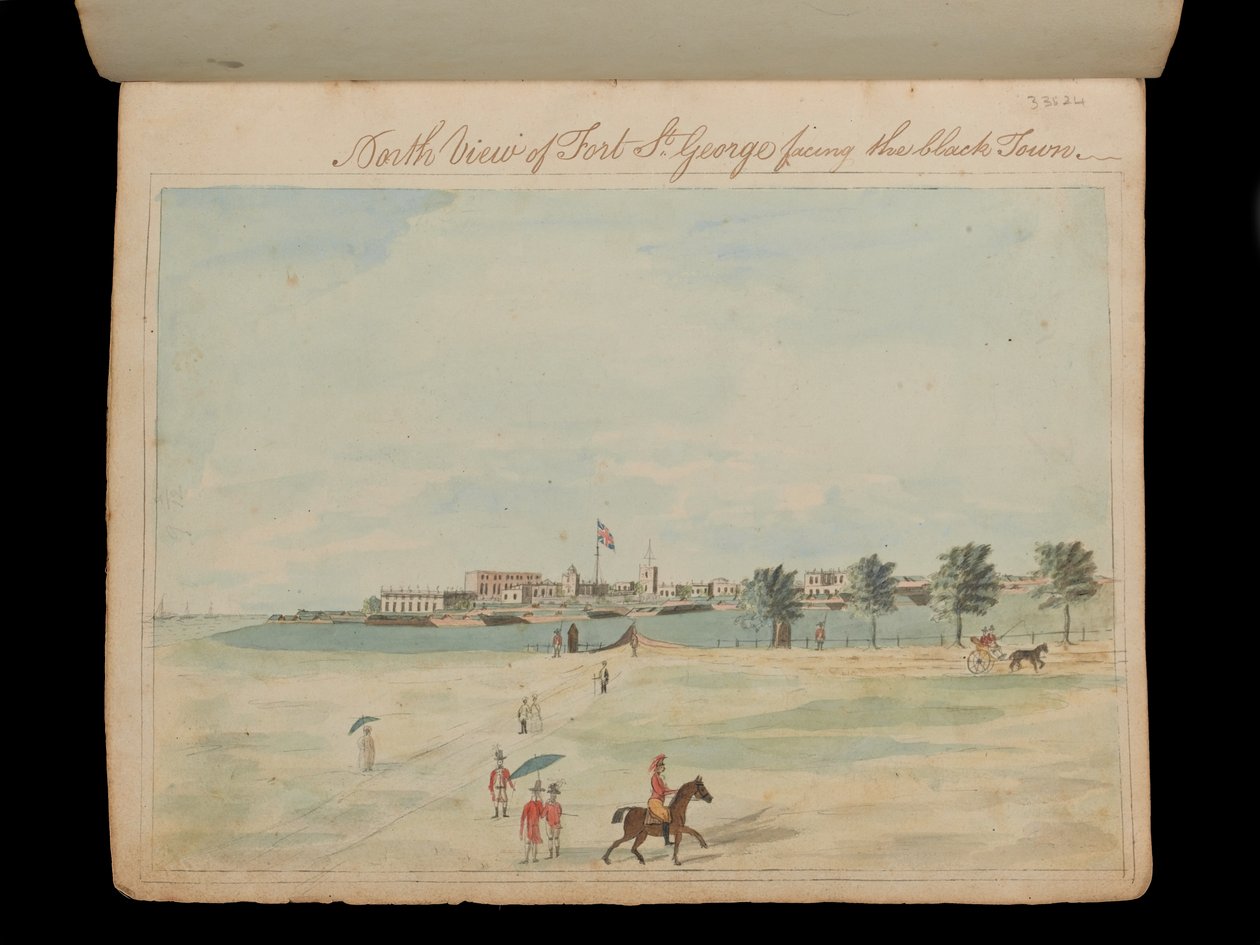 Vue nord du fort St George face à la ville noire, c.1800 - Unknown artist