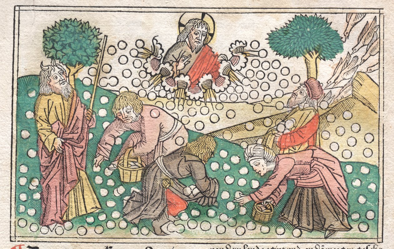 Bible de Nuremberg : La manne tombant du ciel - Unknown artist