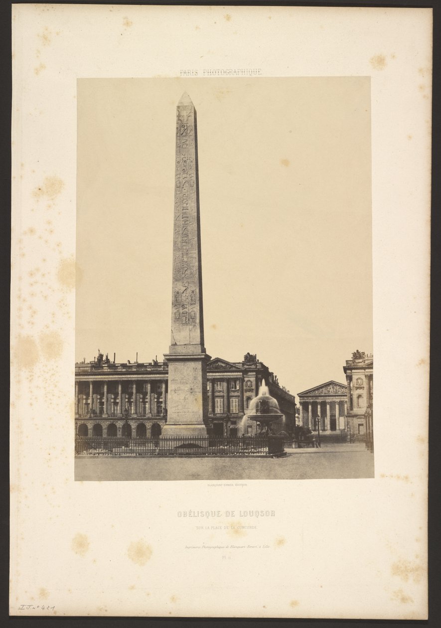 Obélisque de Louqsor, sur la Place de la Concorde - Unknown artist