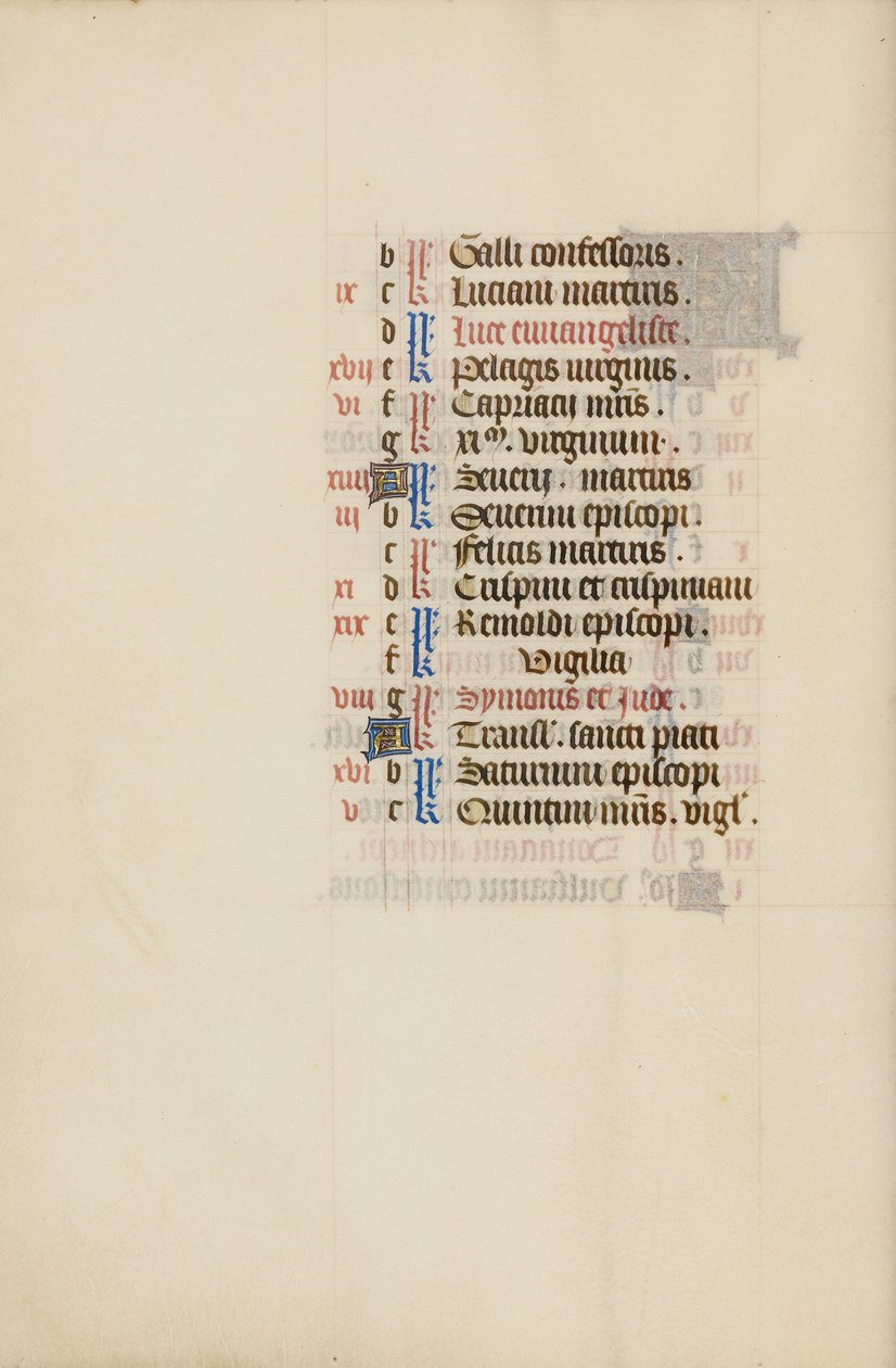 Page du calendrier d