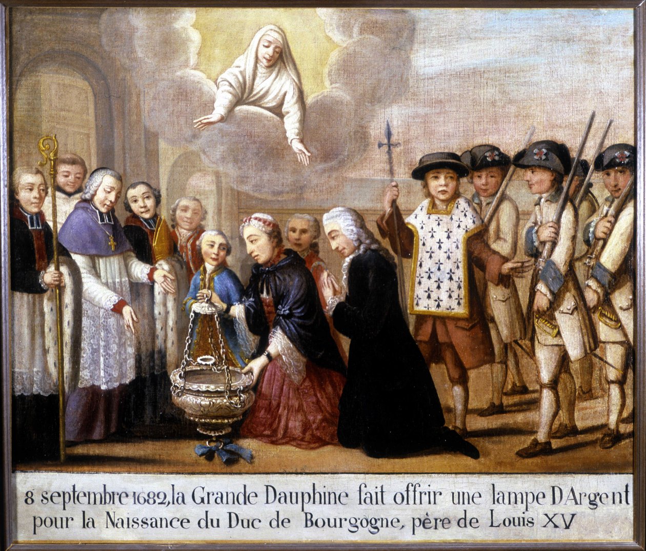 Le 8 septembre 1682, le grand dauphin offrit une lampe en argent pour la naissance du duc de Bourgogne - Unknown artist