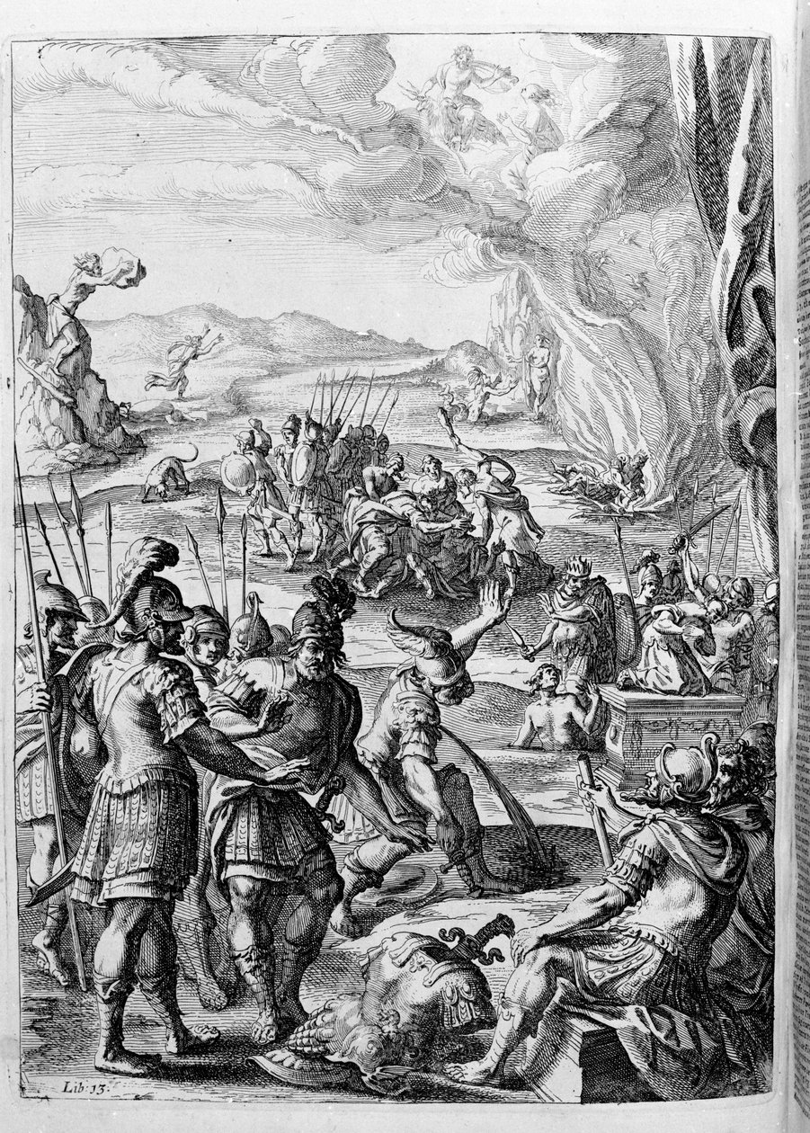 Ovide (Ovidius) - illustration pour le livre 15 - (P. Ovidii Nasonis Metamorphose libri XV um notis TH. Farnabii.) note par Thomas Farnaby (Farnabia) (1575-1647) - Unknown artist