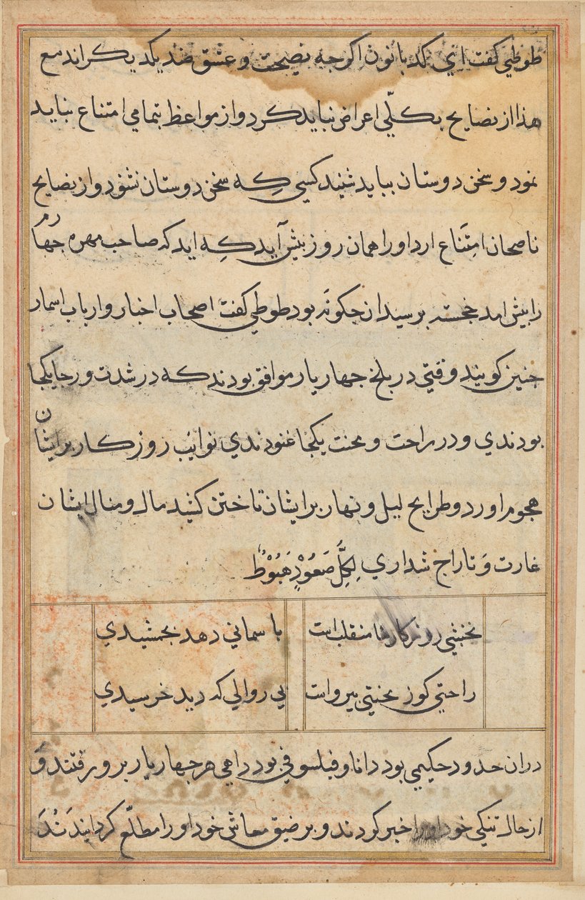 Page des Contes du Perroquet (Tuti-nama) : page de texte - Unknown artist